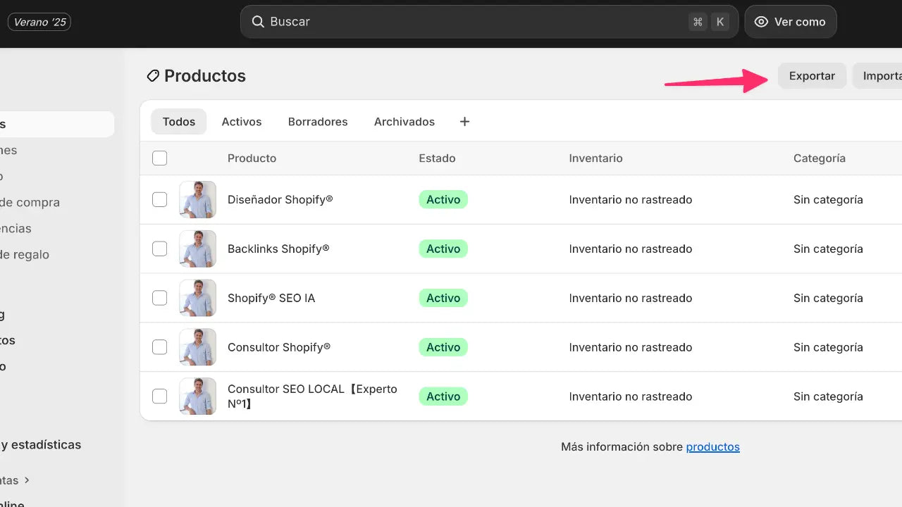Cómo EXPORTAR DATOS de Shopify