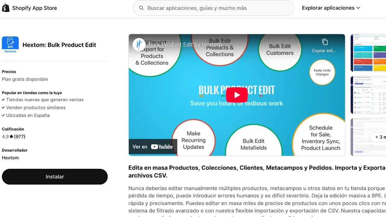 Edición MASIVA Shopify