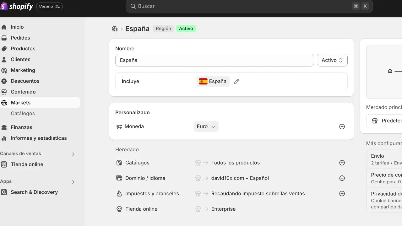 Shopify Cambiar MONEDA