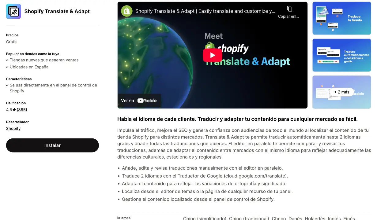 TRADUCIR Tienda Shopify