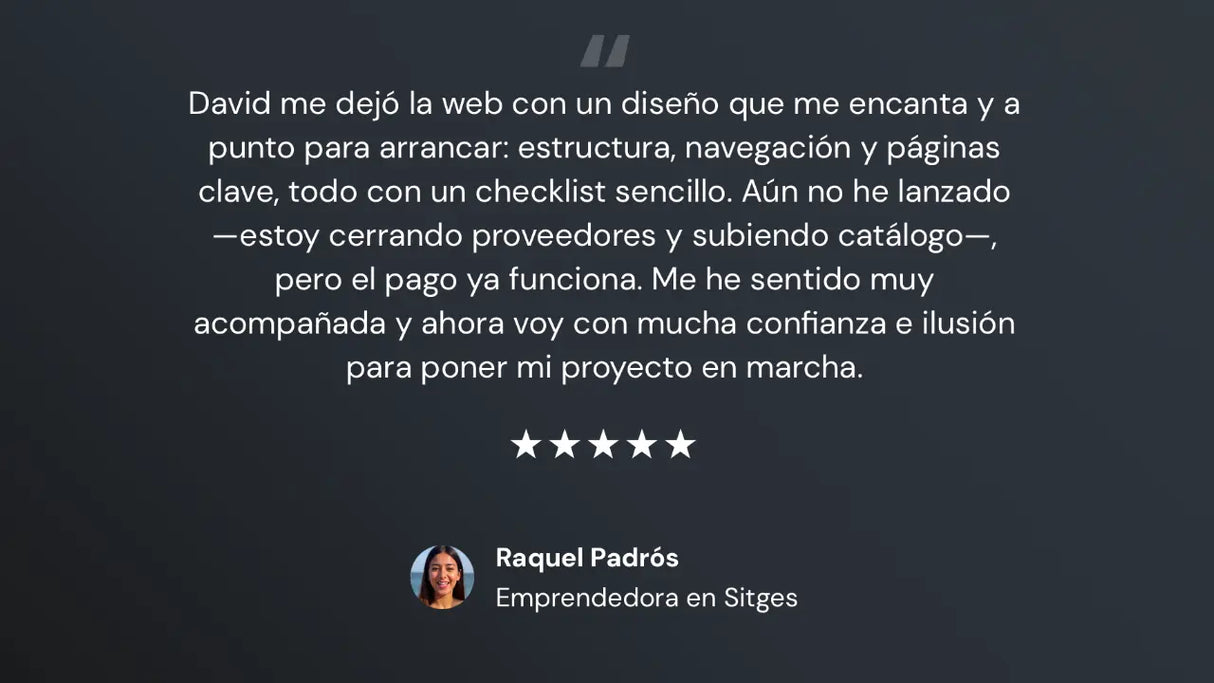 Diseño Web Sitges Testimonio