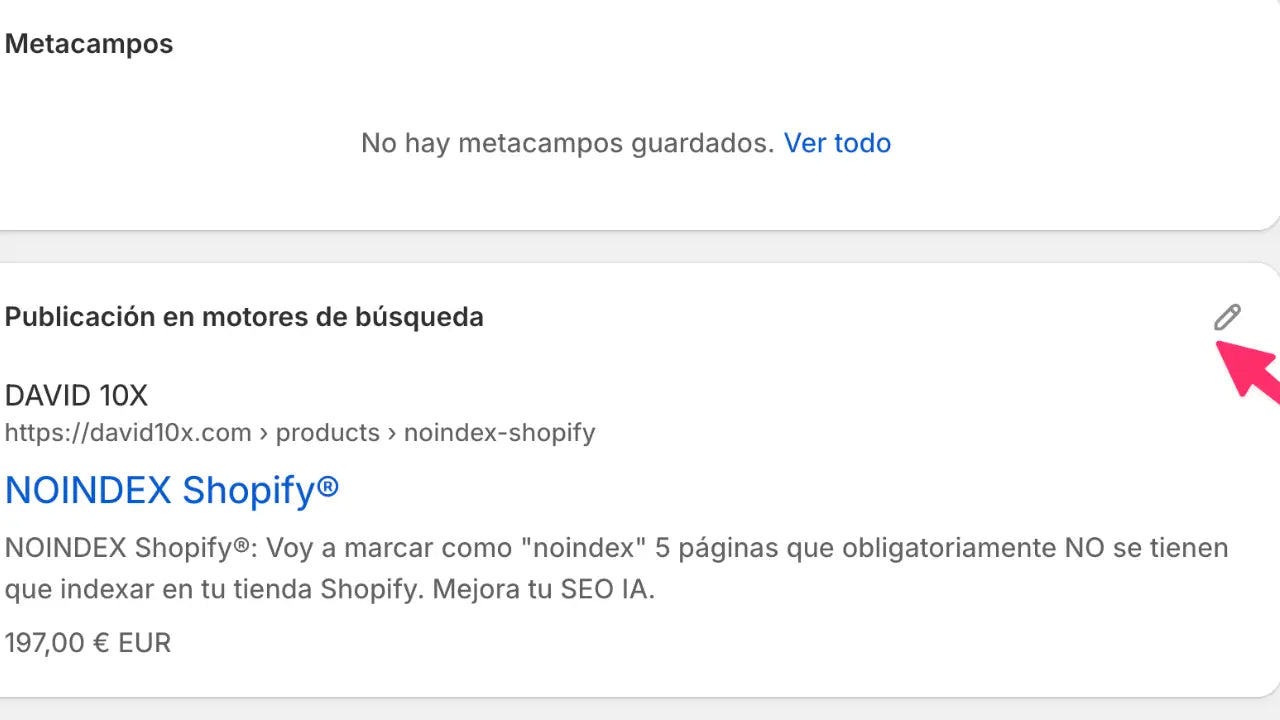 Cambiar URL Producto Shopify