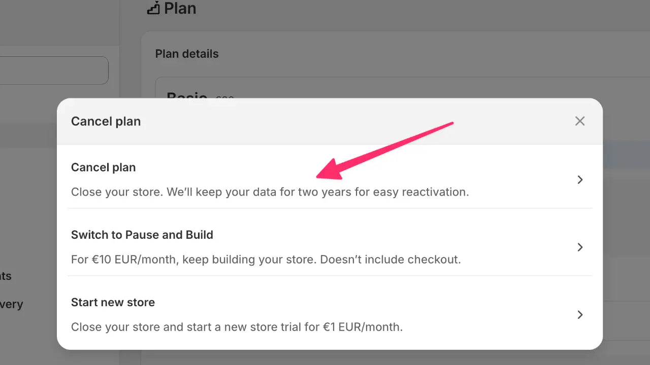 Cerrar Tienda Shopify