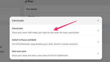 Cerrar Tienda Shopify