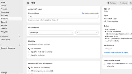 Crear CUPÓN de DESCUENTO en Shopify