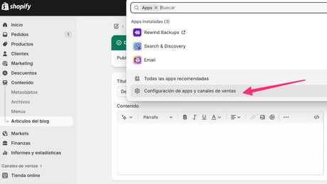 Desinstalar App Shopify