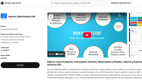 Edición MASIVA Shopify