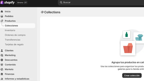 Exportar COLECCIONES Shopify