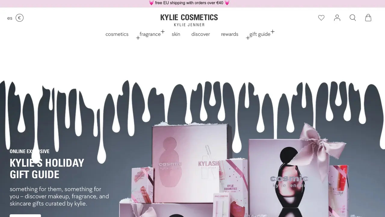 ¿Qué tema de Shopify utiliza Kylie Cosmetics?