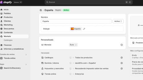 Shopify Cambiar MONEDA