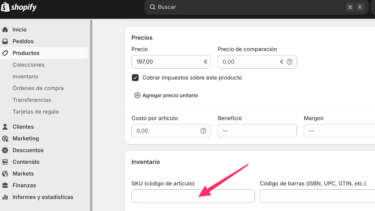 Shopify SKU